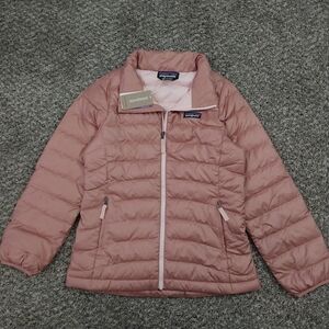 Girls Anthos Pink Down Sweater